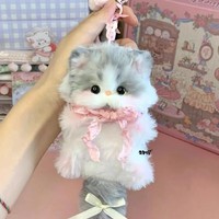 Vente en gros mignonne poupée chat en peluche cadeaux mini peluche dessin animé doux coton simulation d'animal fabricant taille de couleur personnalisée