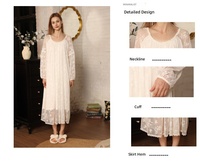 Robe de nuit longue pour femme en dentelle et modal, coupe ample, maxi, douce, respirante et confortable pour la nuit
