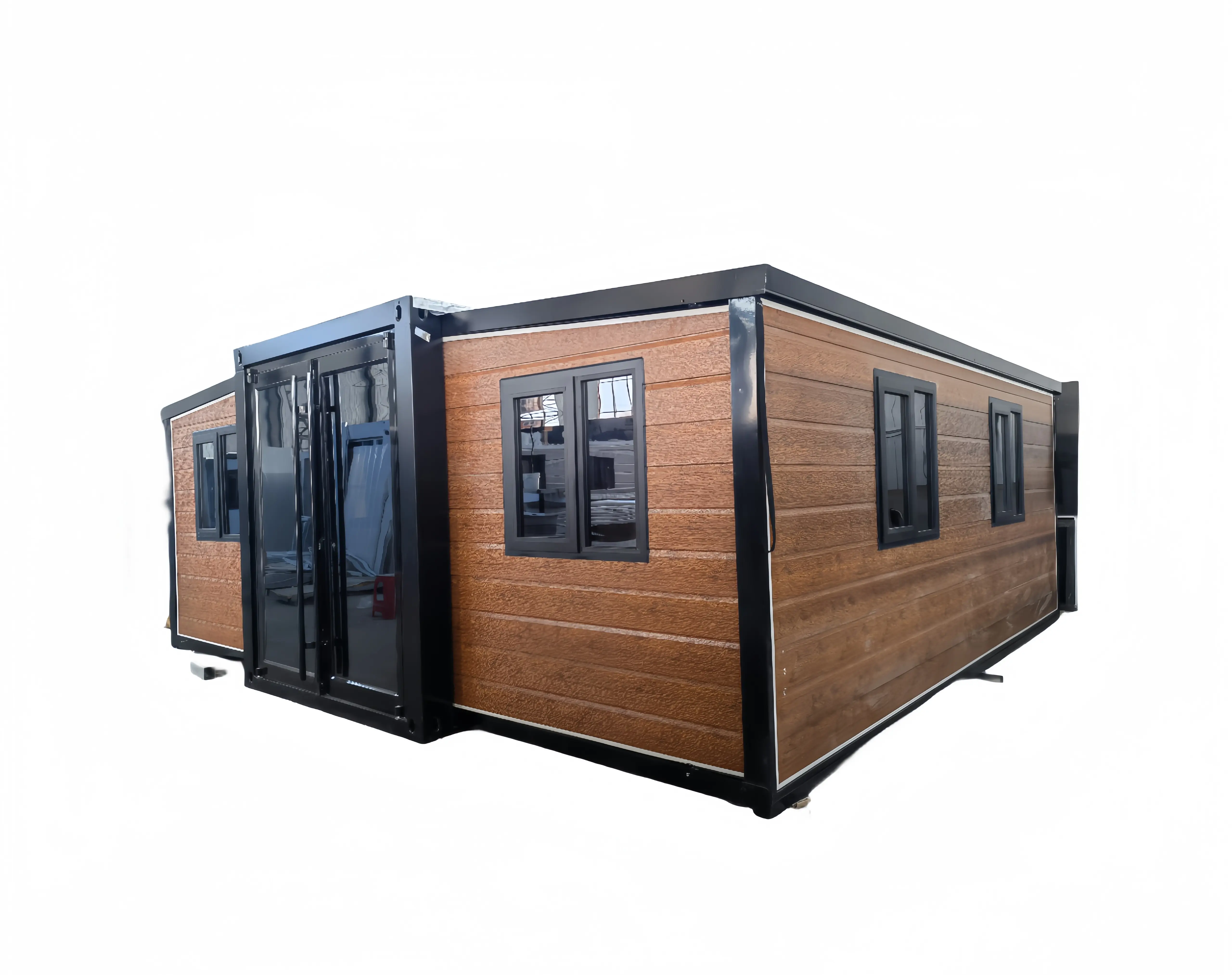 Maison de 20 pieds à 2 chambres à coucher maison pliable portable mobile préfabriqué extensible maison en conteneur avec salle de bain complète