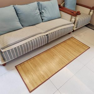 Modern Bamboo Area Rug Non-Slip Roll <strong>Runner</strong> 118X23.6inches Washable Low Pile <strong>Floor</strong> Mat for Living Room <strong>Kitchen</strong> Outdoor Use - Product Image 4