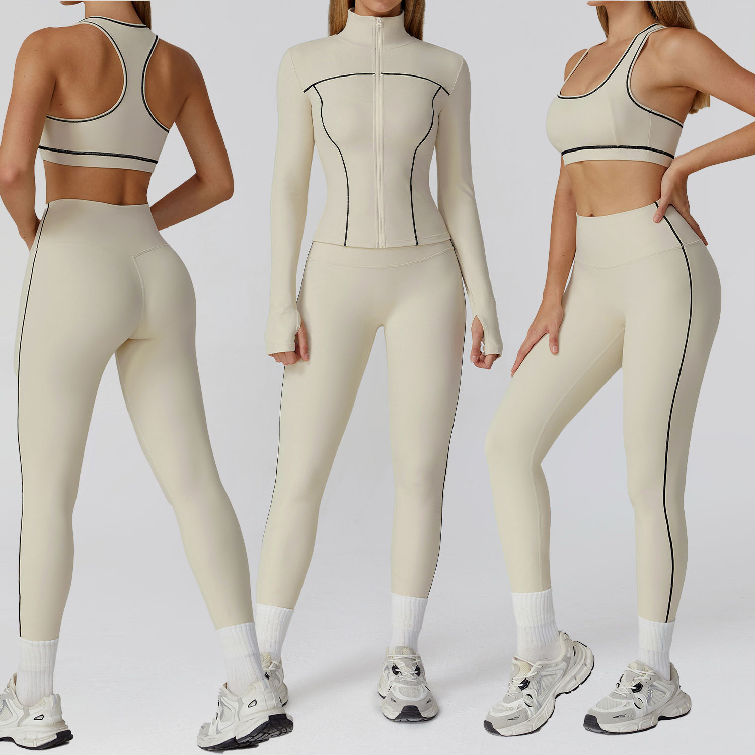 Active Wear Gym 3 Pieces Yoga Sets Fitness Sportswear Workout Sets for Women Quick Dry Gym Fitness Set