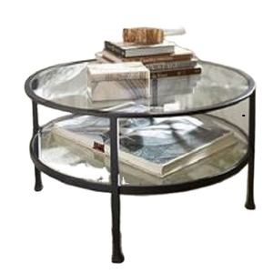 Round clear Tempered Glass Top Base Finished in Polished Gold Modern Design Metal Furniture Coffee <b>Table</b> for Living Room Latest - Product Image 1