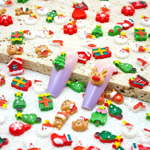 Décorations de Noël pour ongles : Bonhomme de neige, Père Noël, renne en résine – Accessoires de bijoux DIY pour manucure - Product Image 2