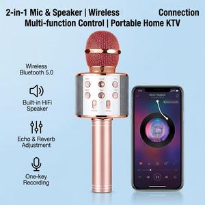 Microfone Portátil Sem Fio WS858 com Alto-falante e Subwoofer para Karaokê e Festas em Casa - Product Image 2