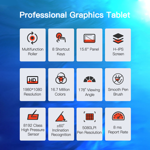BOSTO H-IPS 16HD Pro 15.6 Inch Máy Tính Bảng Vẽ Đồ Họ<span class=keywords><strong>a</strong></span> LCD Bảng Vẽ Nghệ Thuật Kỹ Thuật Số Hiển Thị Bút Không Pin Mức Áp Suất 8192 - Product Image 3