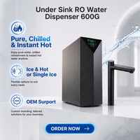 Sistema Dispensador de Agua Pura RO Bajo Fregadero con Filtro Integrado de 600G, Agua Fría y Caliente, UV