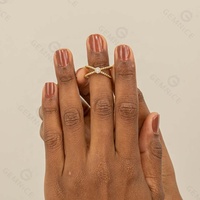 Gemnel produits les plus vendus dans alibaba mode 925 bijoux en argent or perlé diamant X bague pour les femmes