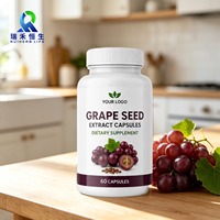 Capsules de pépins de raisin pour la santé vasculaire des adultes, soutien quotidien, végétaliennes, sans OGM, de fabrication OEM