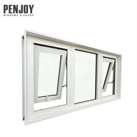 Fenêtre à auvent en aluminium à rupture de pont thermique PENJOY, sur mesure, moderne, pour bâtiment commercial, avec isolation thermique, pour salle de bain et villa