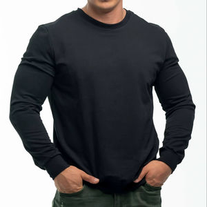 Sweat-shirt d'hiver en coton pour homme, tricot épais, chaud, doux, respirant, uni, manches longues, décontracté, streetwear, fabrication OEM - Product Image 1