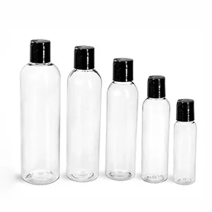 12 Unzen transparente PET Cosmo-Kunststoffflasche mit schwarzer Scheibenkappe Hersteller/Großhandel
