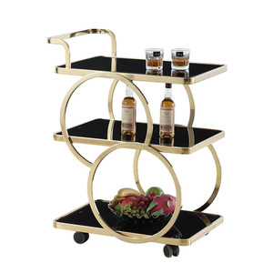 Modern <strong>Steel</strong> <strong>Frame</strong> Console <strong>Table</strong> with Metal Top Foldable Wheels Durable Eco-Friendly Design for Hotel and Home Use - Product Image 4