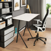 Bureau ergonomique moderne en fer avec réglage pneumatique de la hauteur, plateau en panneau de particules à levage par vérin à gaz, plage de 760-1060 mm, pour la maison et l'école