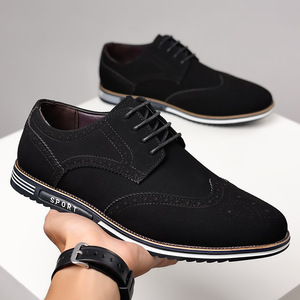 YT Oem 4002 <strong>Suede</strong> <strong>Brogue</strong> Fashion Men's Shoes Men's White Widened Carved PU Leather Shoes 38-48 - Product Image 5