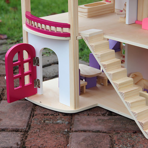 Pink made up handmade Mini children furniture toy home Babydolls Pink Wood Diy home Babydolls living furniture toy promotionwood - Product Image 3
