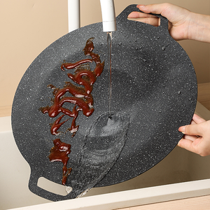 أدوات خَبز للشواء من الحديد الزهر ، مقلاة صينية علوية غير لاصقة في الهواء الطلق ، شواية مخيم ، شواية كورية مسطحة ، مقالي تحميص ، أسماك خَبز - Product Image 6