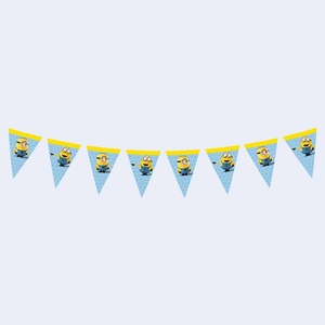 Guirnalda de Minion para Fiestas, 2.3M, Plástico Desechable, Decoraciones de Cumpleaños, Forma Triangular, Diseño de Dibujos Animados - Product Image 1