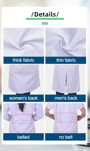 زي موحد أبيض للممرضات بتصميمات مخصصة، أردية للأطباء والعلماء، معطف مختبر، زي مستشفى - Product Image 3