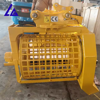 Godet tamiseur hydraulique rotatif pour mini-excavatrices, conçu pour tamiser et séparer les matériaux de traitement sur site