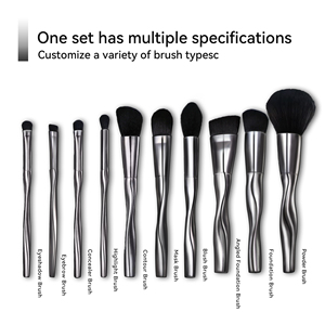 LILYWILD <span class=keywords><strong>Brocha</strong></span> correctora de maquillaje <span class=keywords><strong>biselada</strong></span> Juego completo de brochas de maquillaje de piel de cabra <span class=keywords><strong>para</strong></span> maquillaje con logotipo - Product Image 2