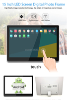 Écran LED haute résolution 15 pouces, lecteur de photos et de vidéos numérique Android, affichage publicitaire WiFi, cadre d'affichage