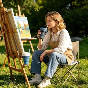 Gobelet à café pliable de 350 ml, plusieurs couleurs, souple, durable, personnalisé, pour les voyages d'affaires, pour les cadeaux d'entreprise - Product Image 2