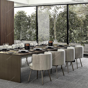 Chaises de salle à manger en bois massif de qualité moderne, personnalisées, effet scintillant, convertibles, réglables, pour la maison, le bar, l'hôtel, la villa - Product Image 5