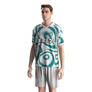 Maillot de football à col à bouton unique avec finition à séchage rapide, tissu anti-humidité et garnitures personnalisables en option pour l'entraînement - Product Image 2