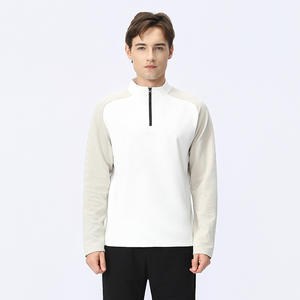 Maglietta da Allenamento Janya a Maniche Lunghe con Colori Contrastanti e Patchwork per Uomo, Collo Alto con Mezza Zip a Costine, Top Sportivo per Palestra e Fitness - Product Image 5