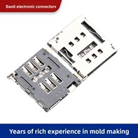 Conector Eléctrico JME Nano SIM de 15 mm y 6 Pines con Muelle de Expulsión Superior, Tipo Cajón, Soldadura Interna/Externa, OEM