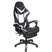 Chaise ergonomique en cuir confortable à dossier haut pour PC Gamer Style exécutif de course pivotant à hauteur réglable pour les utilisateurs d'ordinateurs