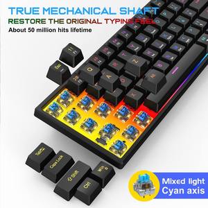 Clavier de jeu mécanique à 60 %, ergonomique, durable, avec câble Type-C détachable, mini clavier de jeu blanc avec interrupteurs rouges - Product Image 4