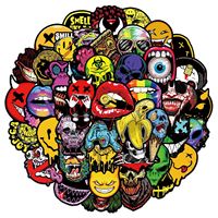 50 pièces horreur Ghostface diable Graffiti autocollants planche à roulettes casque coque de téléphone guitare tablette moto autocollants étanches