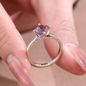 Anillo de Pareja de Oro Sólido de 14K con Gema de Laboratorio, Anillo de Compromiso y Boda de Lujo con Alejandrita de Laboratorio para Mujer - Product Image 2