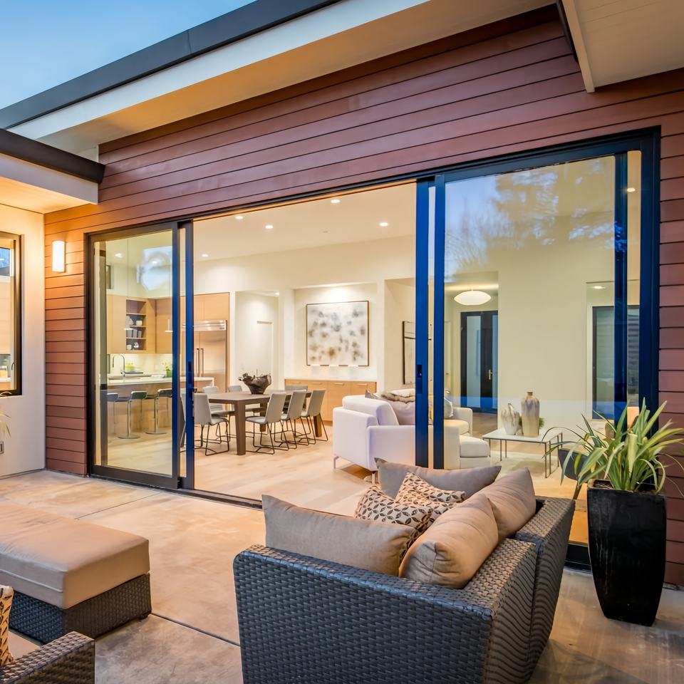 Customized Luxury Villa House Patio Door Modern Design Exterior Soundproof Aluminum Frame Sliding Patio Glass Door Sliding Door
