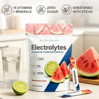 Poudre d'électrolytes RICHTEK en sachets d'hydratation, faible en calories, électrolytes cétogènes, sans OGM, sans gluten et sans sucre