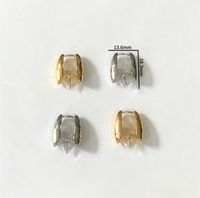 Boucles d'oreilles rectangulaires courbées en laiton brossé, plaquées or/rhodium, avec fermoirs à vis pour la fabrication de bijoux artisanaux