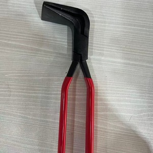Pince à plier la tôle en acier au carbone, largeur de mâchoire de 1 pouce, pointe plate, qualité industrielle, poignée rouge pour le travail des métaux - Product Image 2