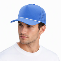 Casquette de baseball imperméable à 5 panneaux 100 % polyester, style sport, avec découpe laser perforée motif feuille léopard, idéale pour la plage
