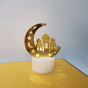 Bougies LED sans flamme Ramadan Mubarak, Eid Mubarak, à piles, avec veilleuse étoile et lune, en plastique, pour musulmans - Product Image 4