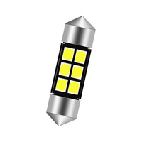 Ampoule LED 2835 8SMD double point pour toit de voiture, 12V DC, ajustement standard 31 36 39 41mm, haute luminosité, double extrémité, pour intérieur