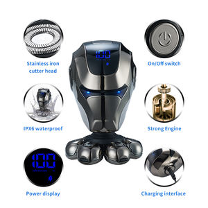 <span class=keywords><strong>Crâne</strong></span> rechargeable étanche 5 en 1 Kit de toilettage pour hommes Machine à raser tête en aluminium rasoir de barbier pour hommes - Product Image 4