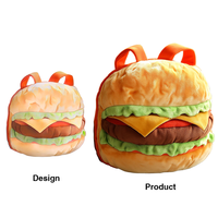 Peluche personnalisée en forme de hamburger, jouet en peluche alimentaire, sac à dos simulation hamburger