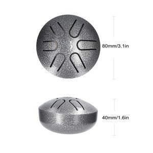 Tambour à langue en acier Tambour en acier Tambour de poche de 3 pouces Argent - Product Image 3