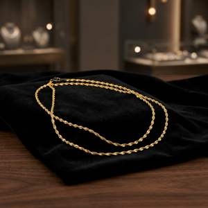 Collares de Cadena Trenzada Chapados en Oro de 14K, 18K y 24K al por Mayor, Diseño Moderno, Joyería de Moda, Estilo Trenzado - Product Image 5