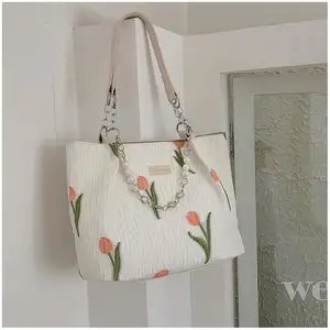 Qetesh sac à provisions réutilisable mode peint à la main marque sur rouleau coton emballage pas cher cadeau sac à provisions