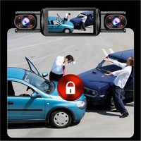 Caméra de tableau de bord de voiture à double objectif 2.5K 1440P avec écran tactile IPS 3.0 pouces, vision nocturne et moniteur de stationnement