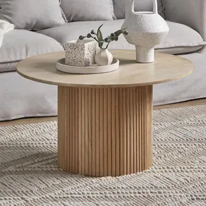 Mesa de centro de madera para sala de estar, mesa de centro redonda de madera, muebles para eventos, mesa de madera para fiestas