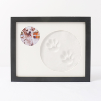 Cadre photo carré personnalisé en pin de Nouvelle-Zélande, imperméable, avec logo, pour empreintes de pattes de chien et d'animaux de compagnie, souvenirs commémoratifs DIY