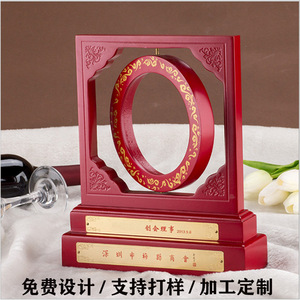 Plaque en bois traditionnelle avec incrustation dorée, rectangle en MDF, récompense pour cadeaux d'affaires, origine Shenzhen - Product Image 5